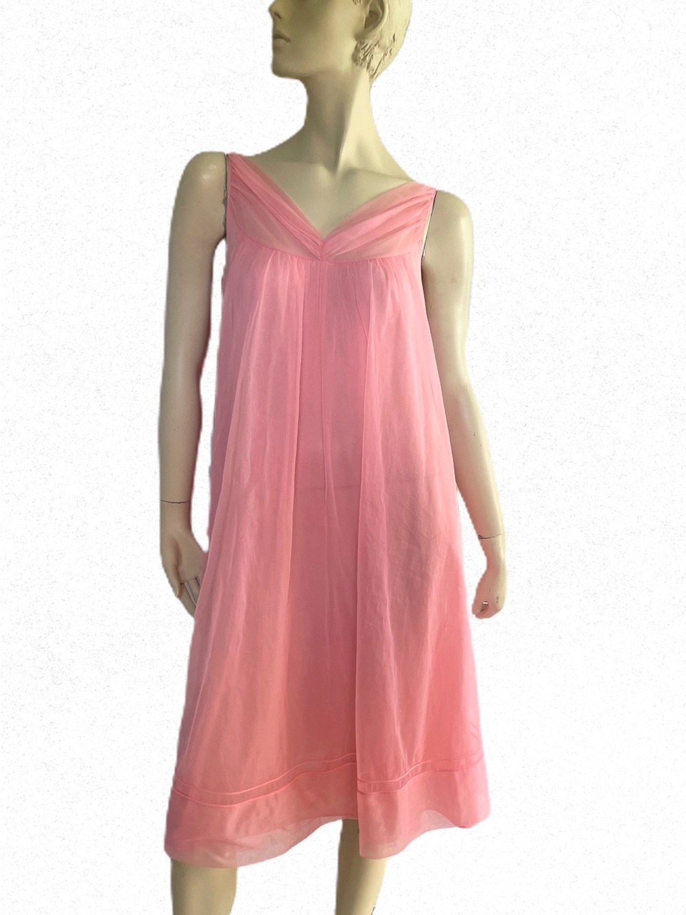 Vintage Pink Lingerie Nightgown, Size M